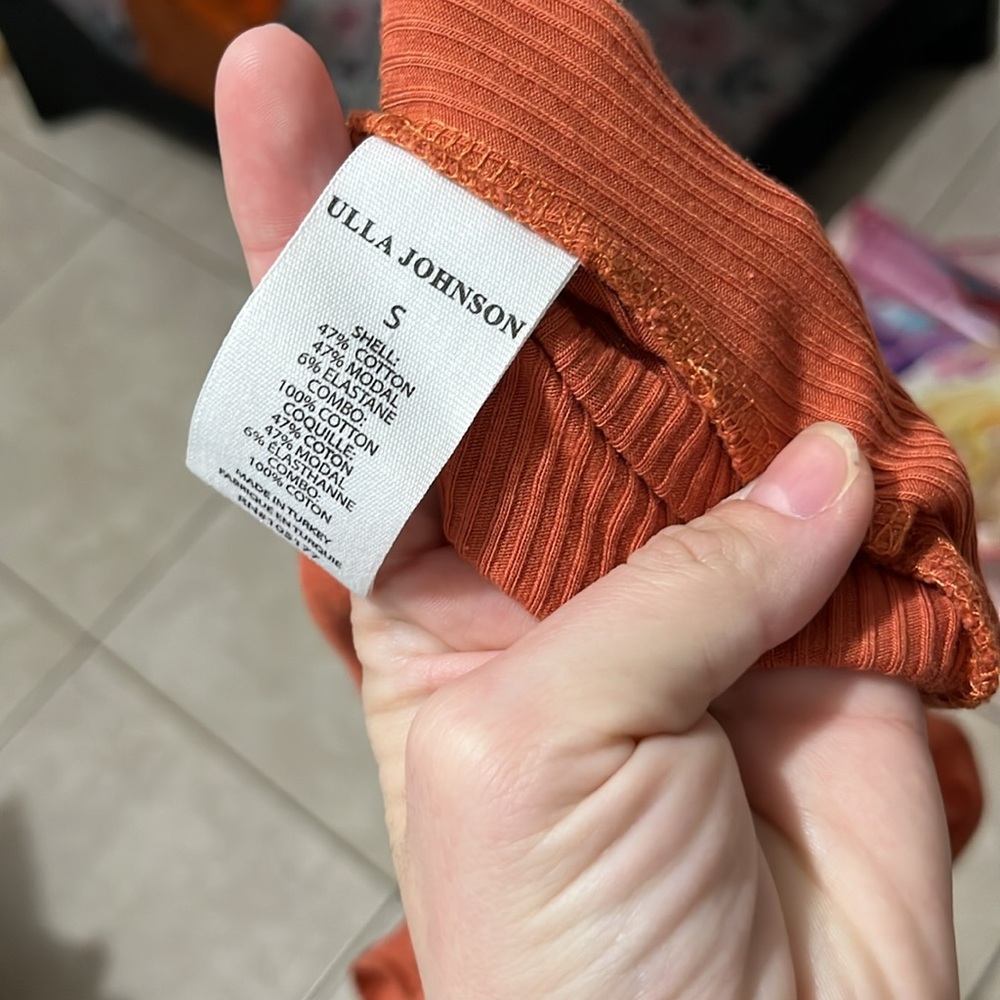 Ulla Johnson Terracotta Ruffle Sleeve Blouse - Picture 3 of 3